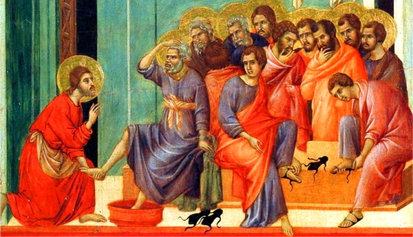 Duccio di Buoninsegna(1255~1319), The Washing of the Feet(1308), Museo dell'Opera Metropolitana del Duomo.